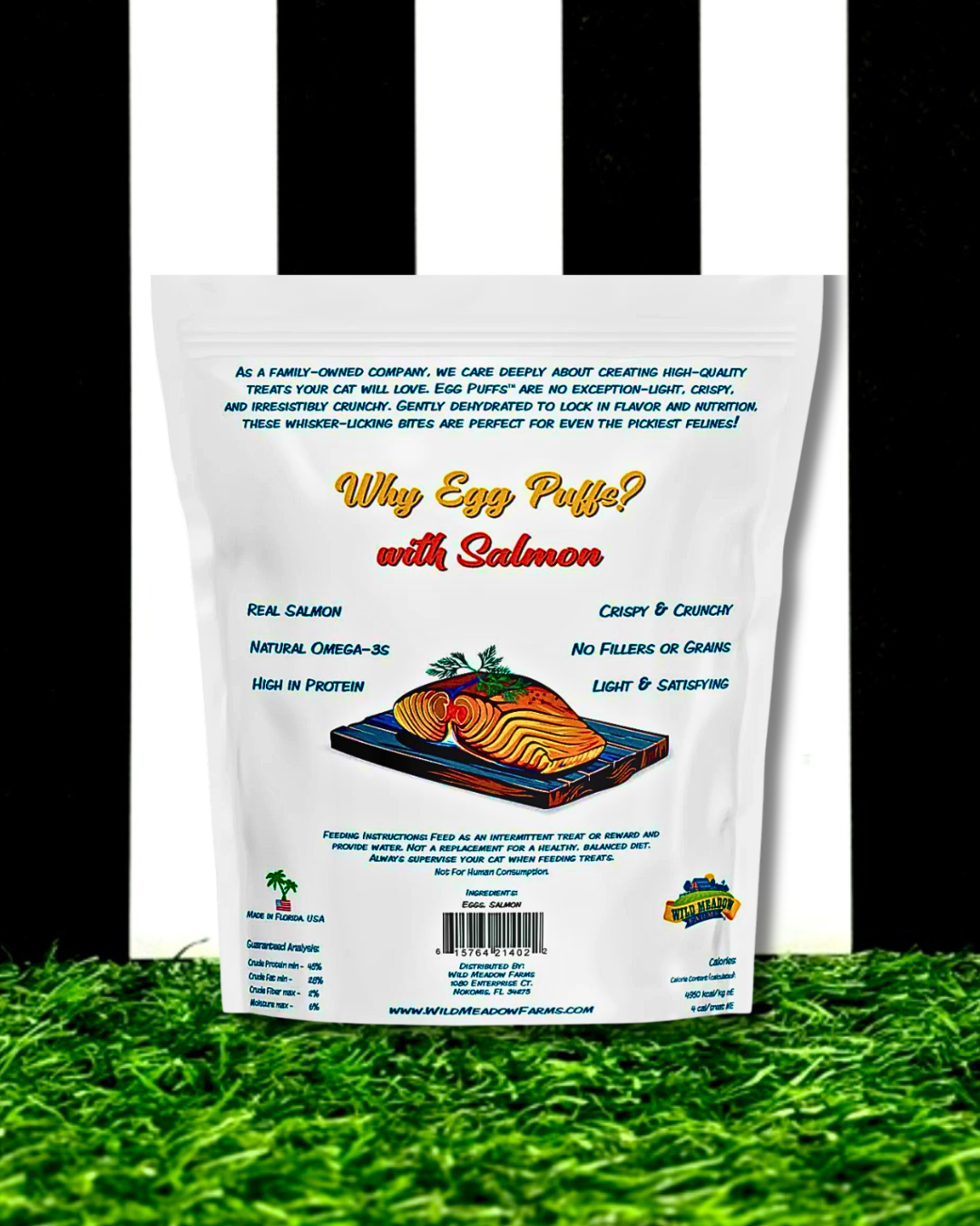 Cat Treat Egg Puff Salmon Single Ingredient Healthy Treats