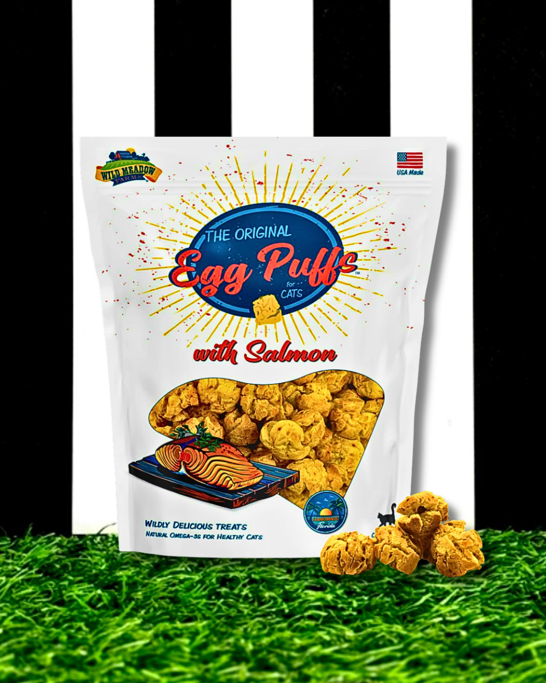 Cat Treat Egg Puff Salmon Single Ingredient Healthy Treats