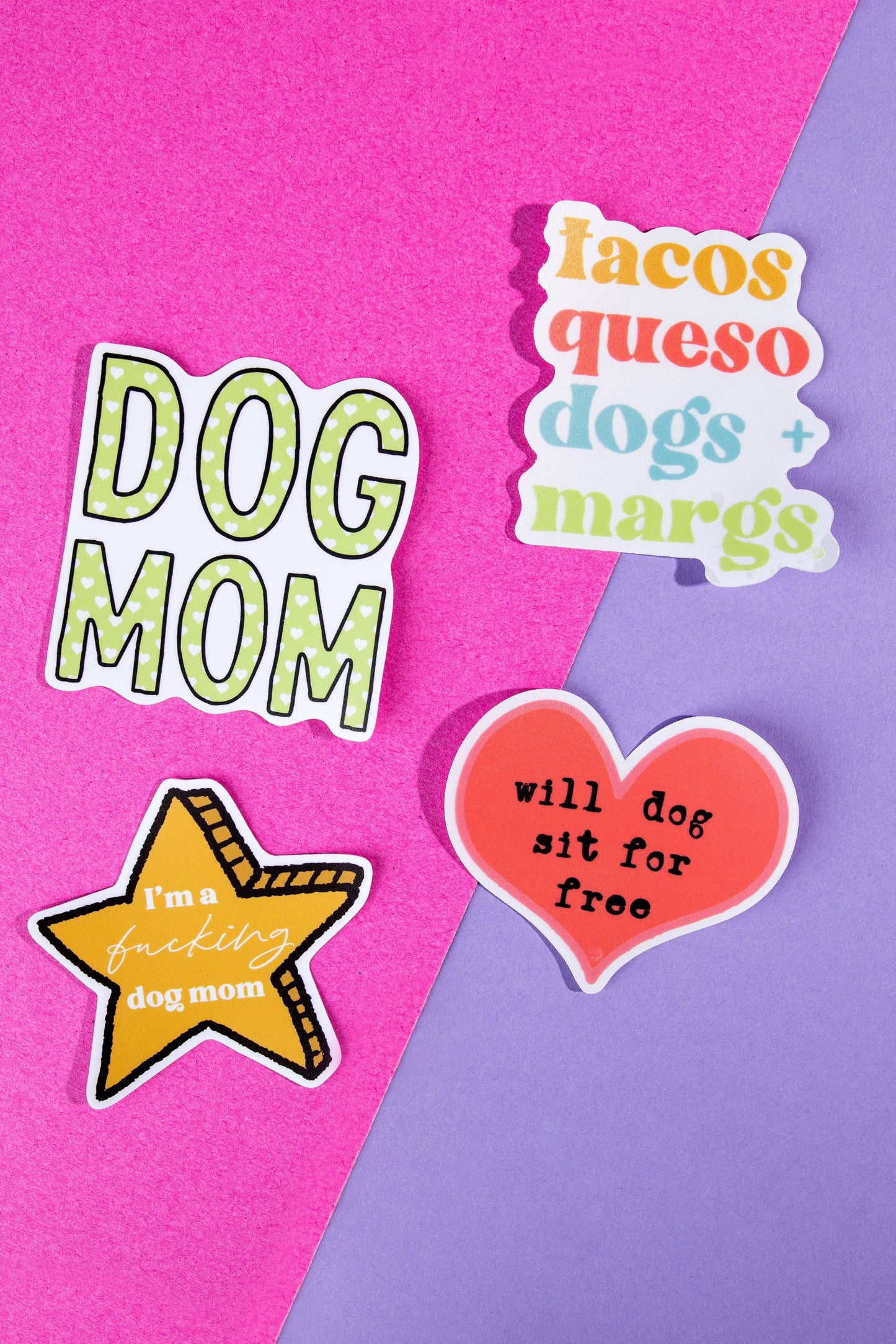 Heart Filled Dog Mom Die Cut Sticker