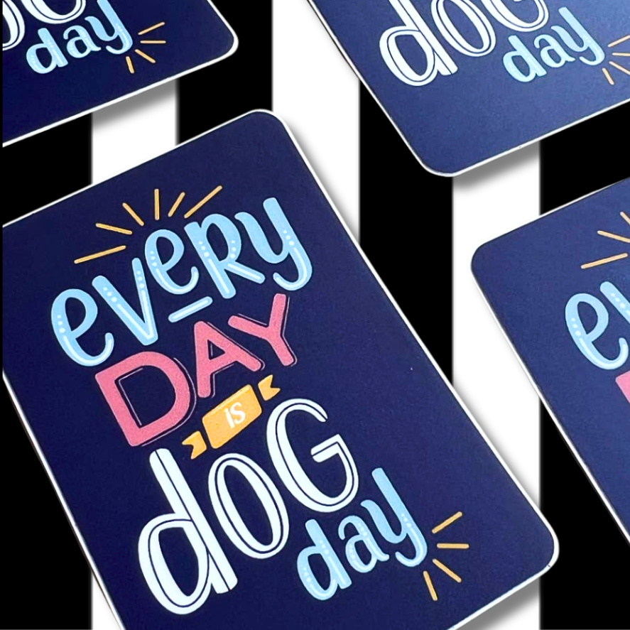 Every day is dog day cute dogs sticker stickers.