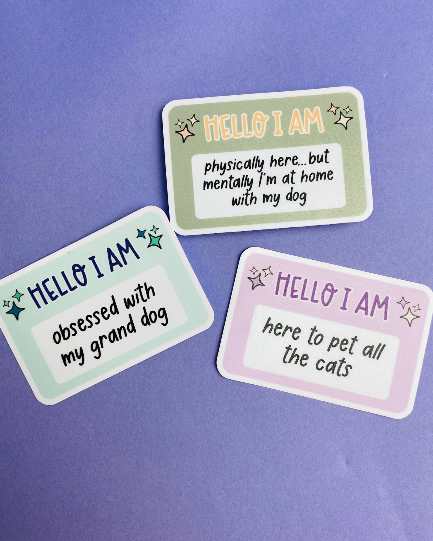 Hello I Am: Here To Pet All The Cats Sticker Funny Cat Mom Stickers Funny