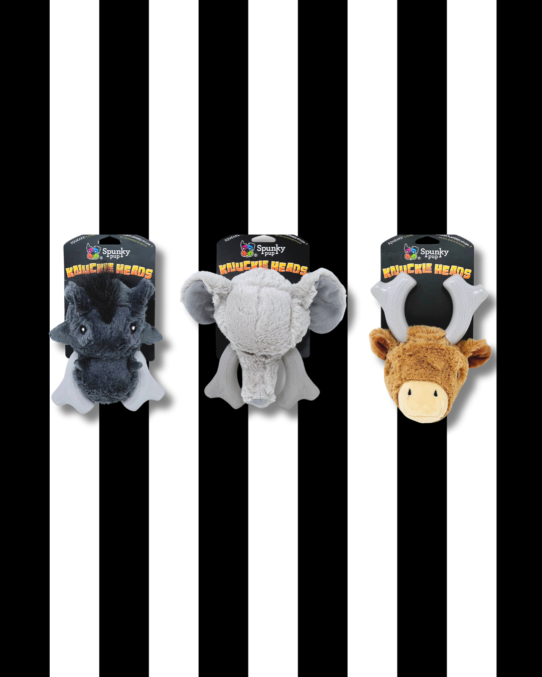 knucklehead elephant dog toy spunky pup deer
