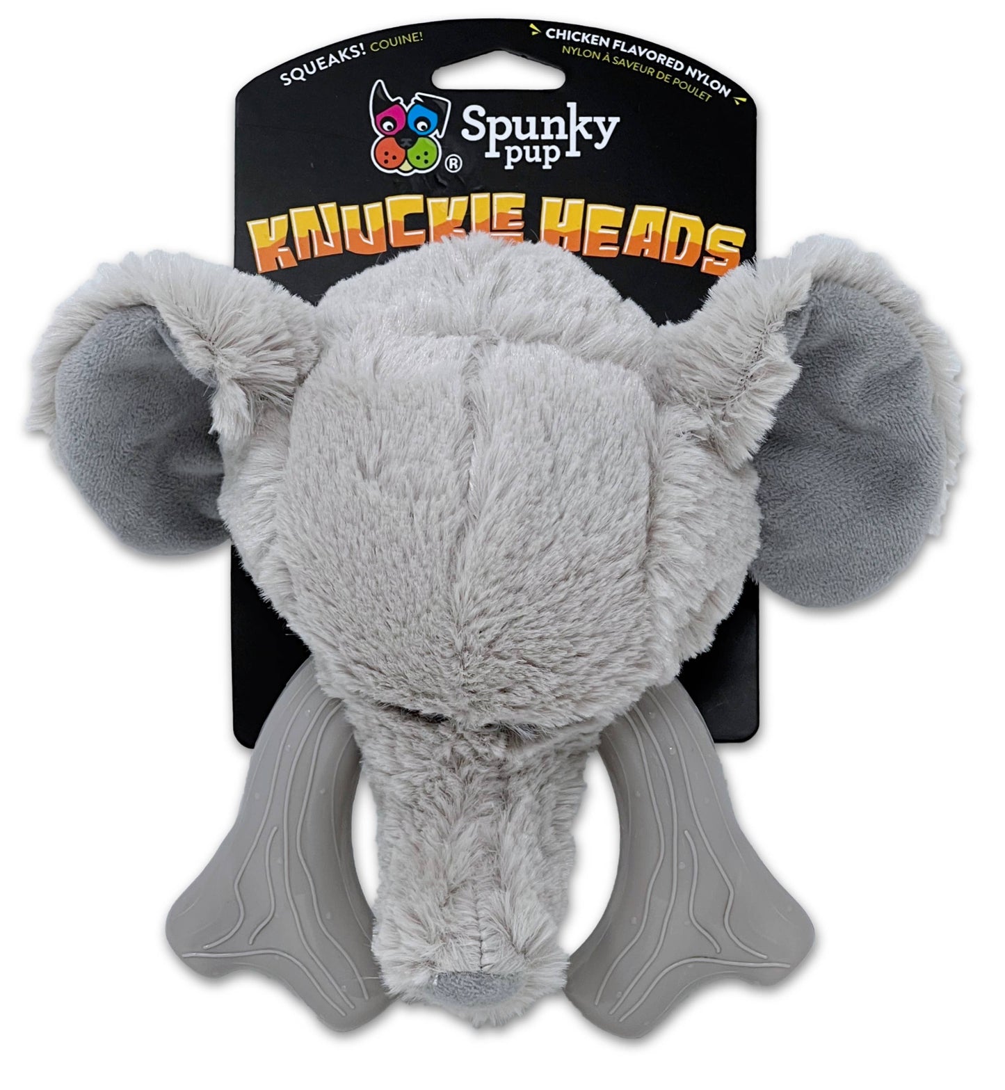 knucklehead elephant dog toy spunky pup white background