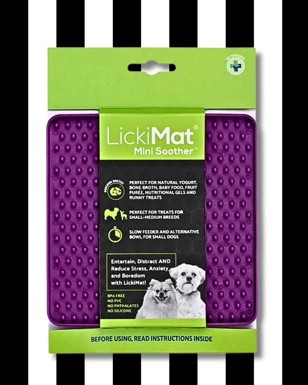lickimat mini soother purple helps stress anxiety boredom
