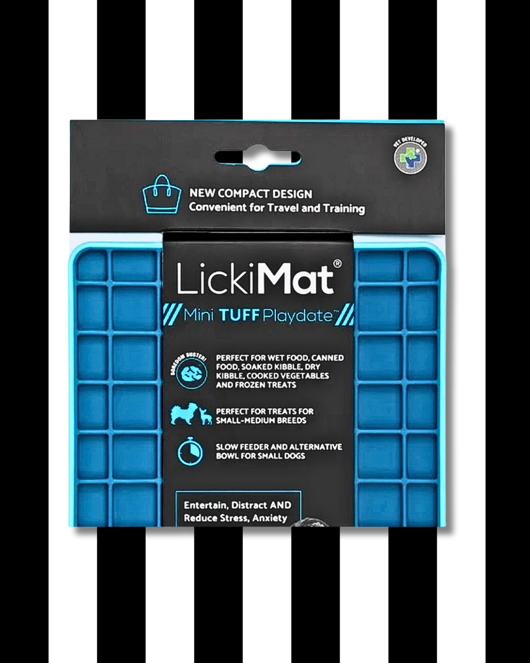 lickimat mini tuff playdate blue training travel size