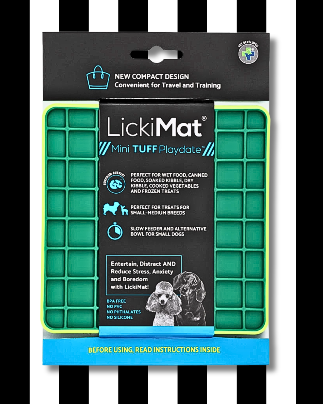 lickimat mini tuff playdate green training travel size