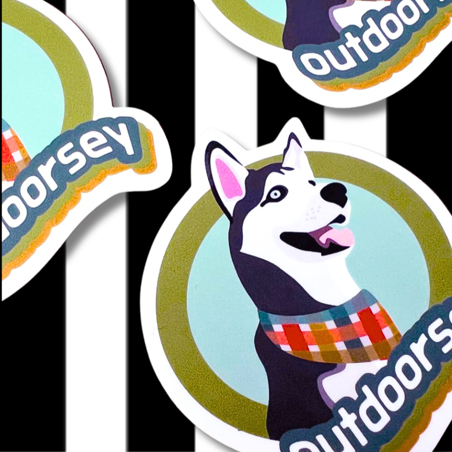 Outdoorsey Husky Dog Stickers