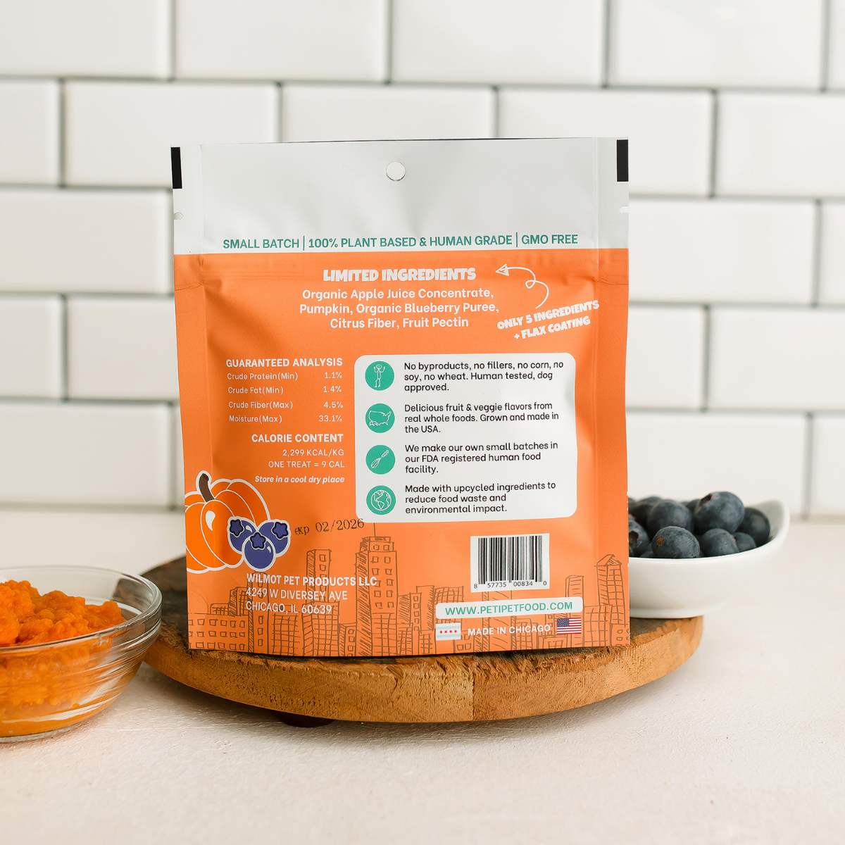 petipet pumpkin fruit veggie bites plant based human grade organic dog treat back