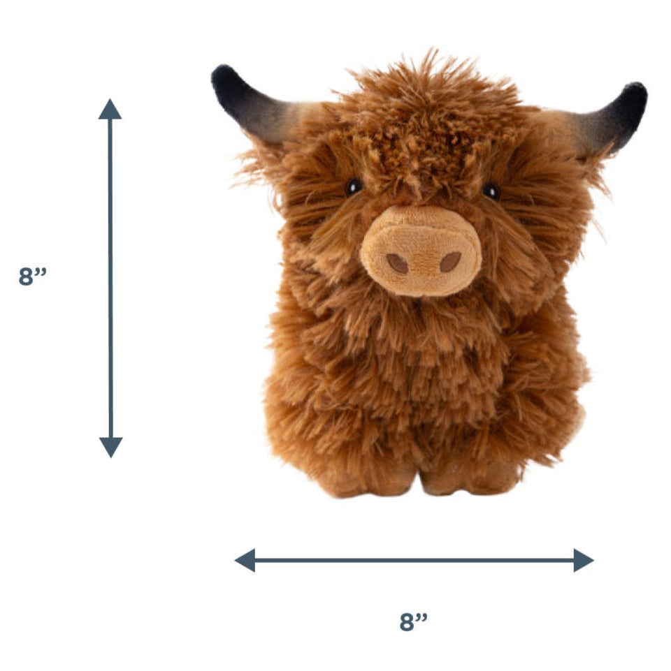 plush dog toy highland cow interactive measurements