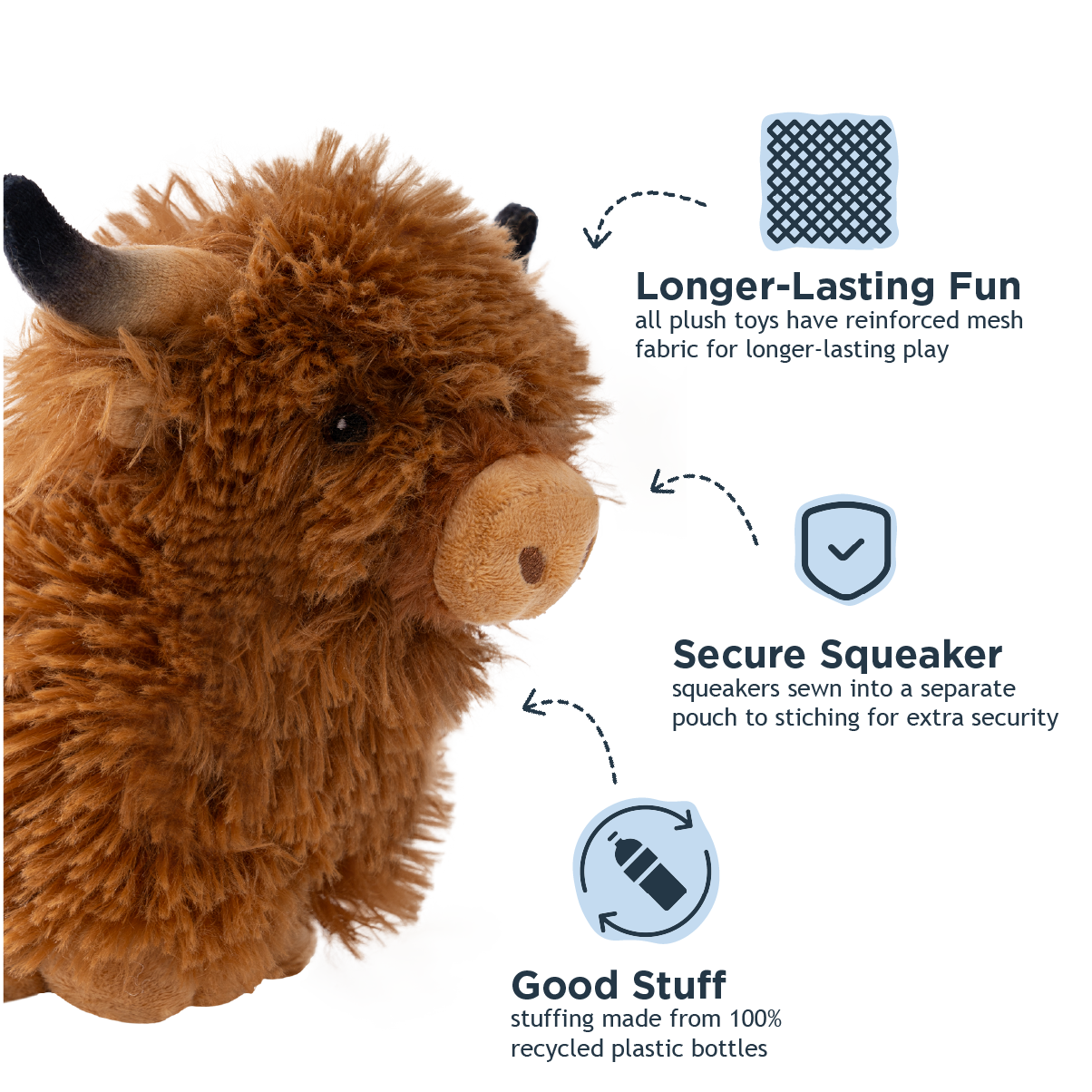 plush dog toy highland cow interactive more features