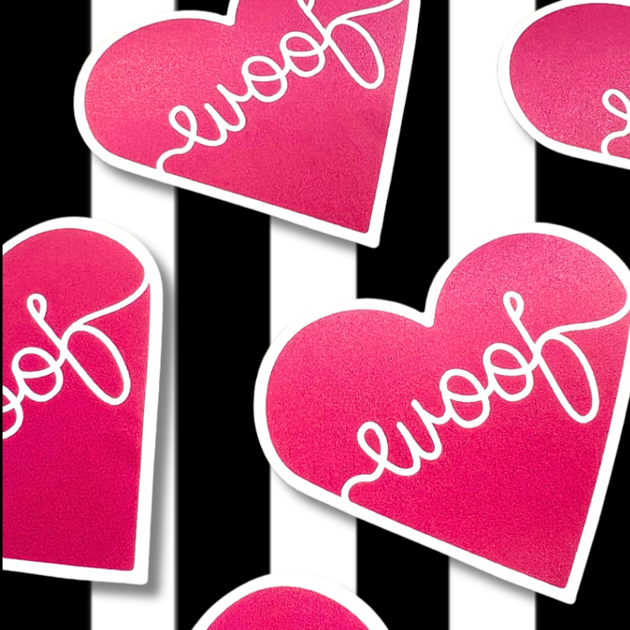 Woof Cute Dog Heart Stickers Dogs Sticker