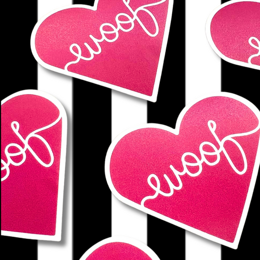 Woof Cute Dog Heart Stickers Dogs Sticker