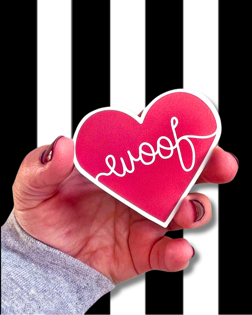 Woof Cute Dog Heart Stickers Dogs Sticker