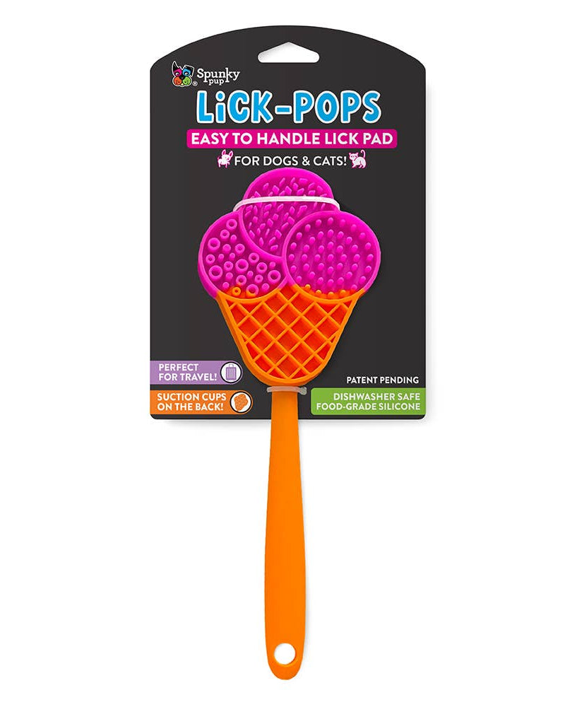 lick pops easy to handle lick mat ice cream cone white background