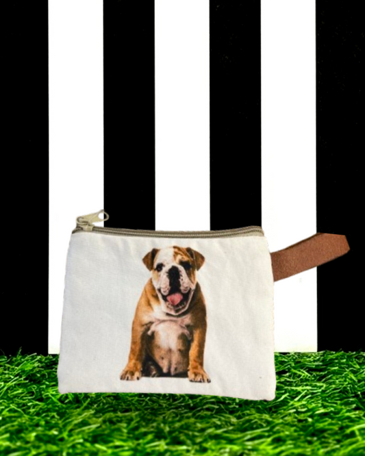 Bulldog Canvas Zipper Pouch Coin Purse Bag