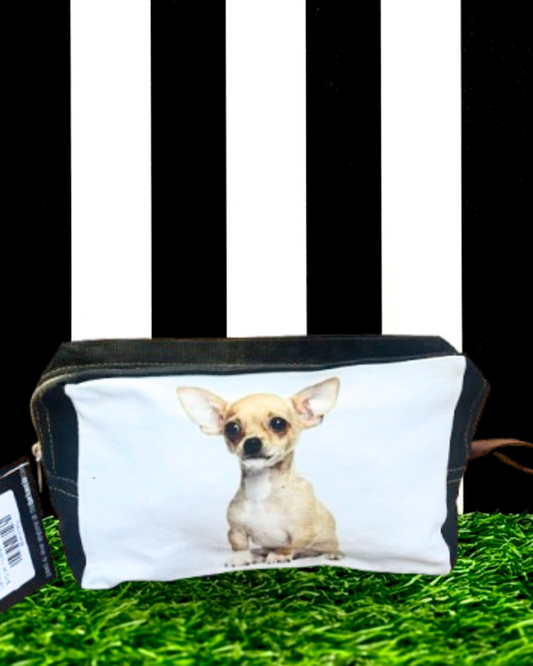 Chihuahua Canvas Dog Zipper Bag Pouch