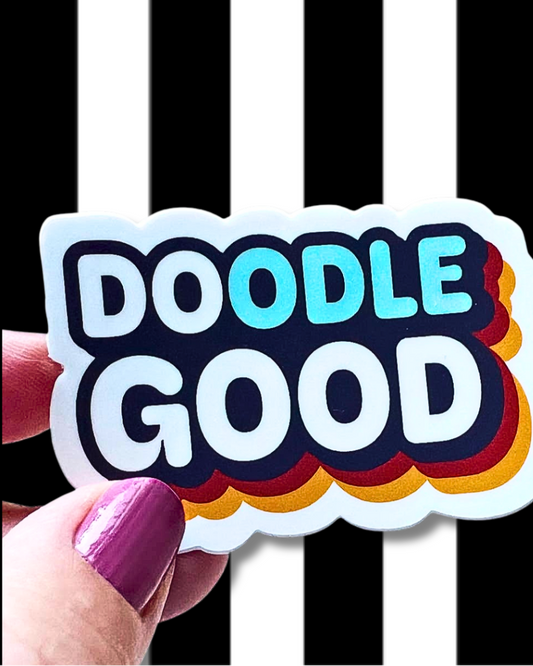 doodle good fun dog sticker