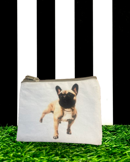 French Bulldog Coin Purse Canvas Zipper Pouch Bag