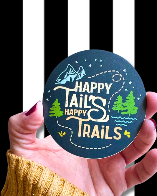 Happy Tails Happy Trails Hiking Camping Dog Sticker Stickers