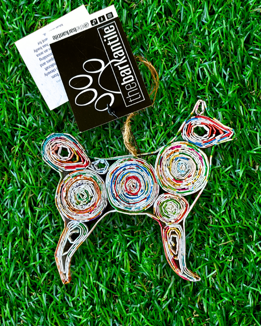 Husky Dog Dogs Huskies Recycled Newspaper Paper Handmade India Ornament Craft Unique One-of-a-kind