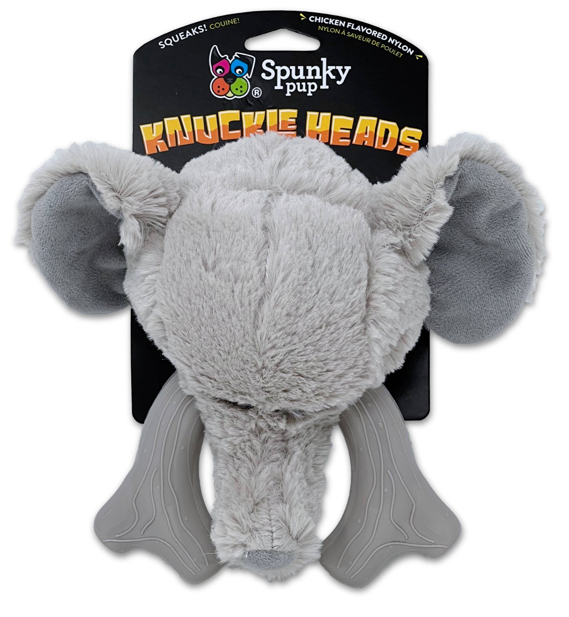 knucklehead elephant dog toy spunky pup white background