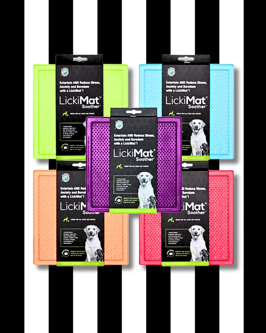 lickimat soother enrichment slow feeder reduce anxiety and stress