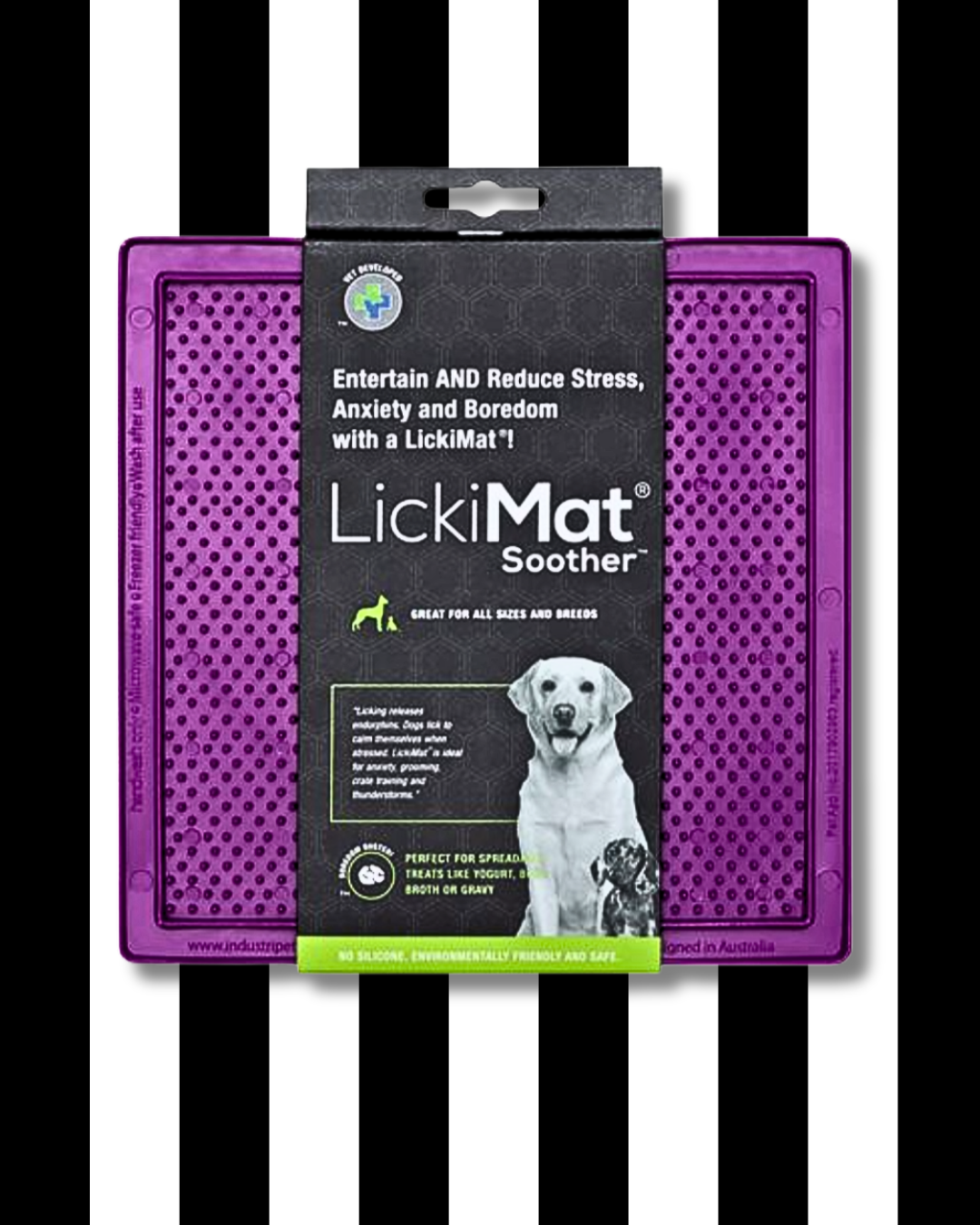lickimat soother purple enrichment slow feeder reduce anxiety