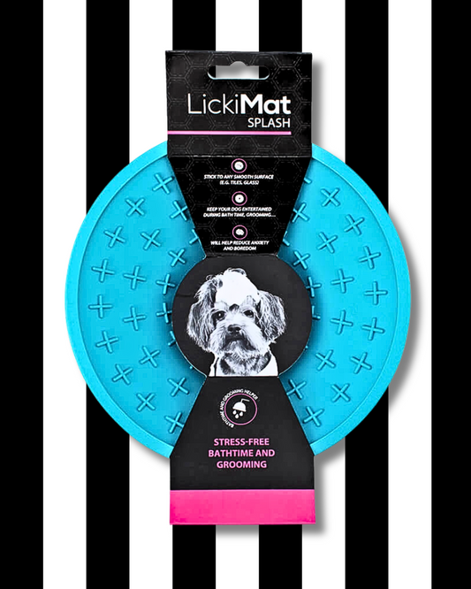 lickimat splash blue entertaining slow feeder bowl toy