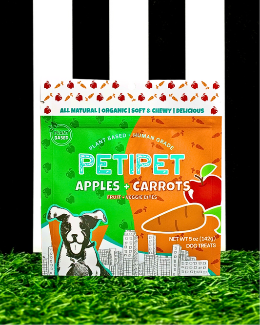petipet apples carrots organic plant based fruit veggie dog treat