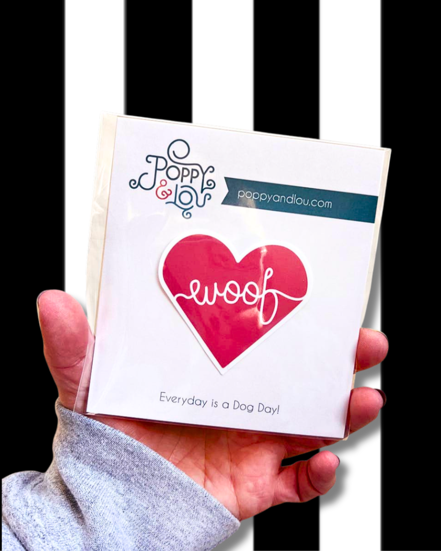 Woof Cute Dog Heart Stickers Dogs Sticker
